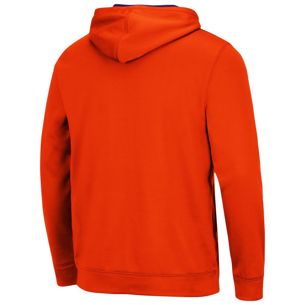 Men's Colosseum Orange Clemson Tigers Slash Stack 2.0 Pullover Hoodie