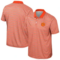 Polo rayé orange Colosseum pour homme des Clemson Tigers