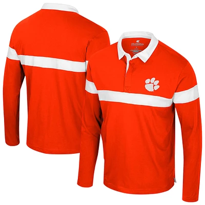 Men's Colosseum  Orange Clemson Tigers Too Cool For School Long Sleeve Polo