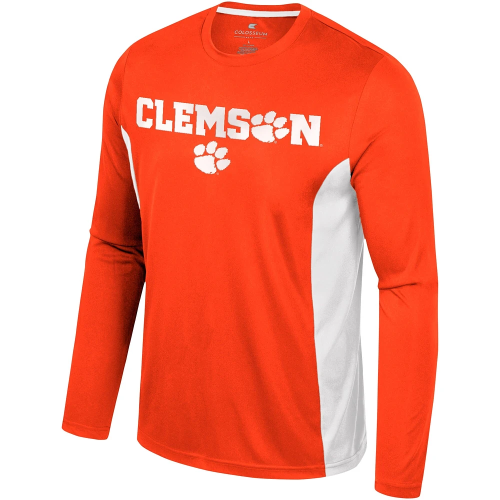 T-shirt d'échauffement à manches longues Colosseum Orange Clemson Tigers pour hommes