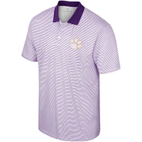 Polo Colosseum Homme Blanc Clemson Tigers Imprimé Stripe