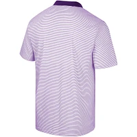 Men's Colosseum Purple/White Clemson Tigers Print Stripe Polo