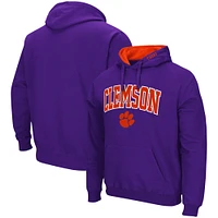 Chandail à capuchon Colosseum pour homme Violet Clemson Tigers Arch & Logo 3.0