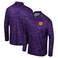 Men's Colosseum Purple Clemson Tigers Carson Raglan Quarter-Zip Jacket