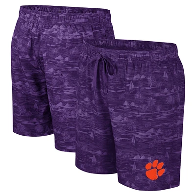 Men's Colosseum Purple Clemson Tigers Ozark Swim Shorts