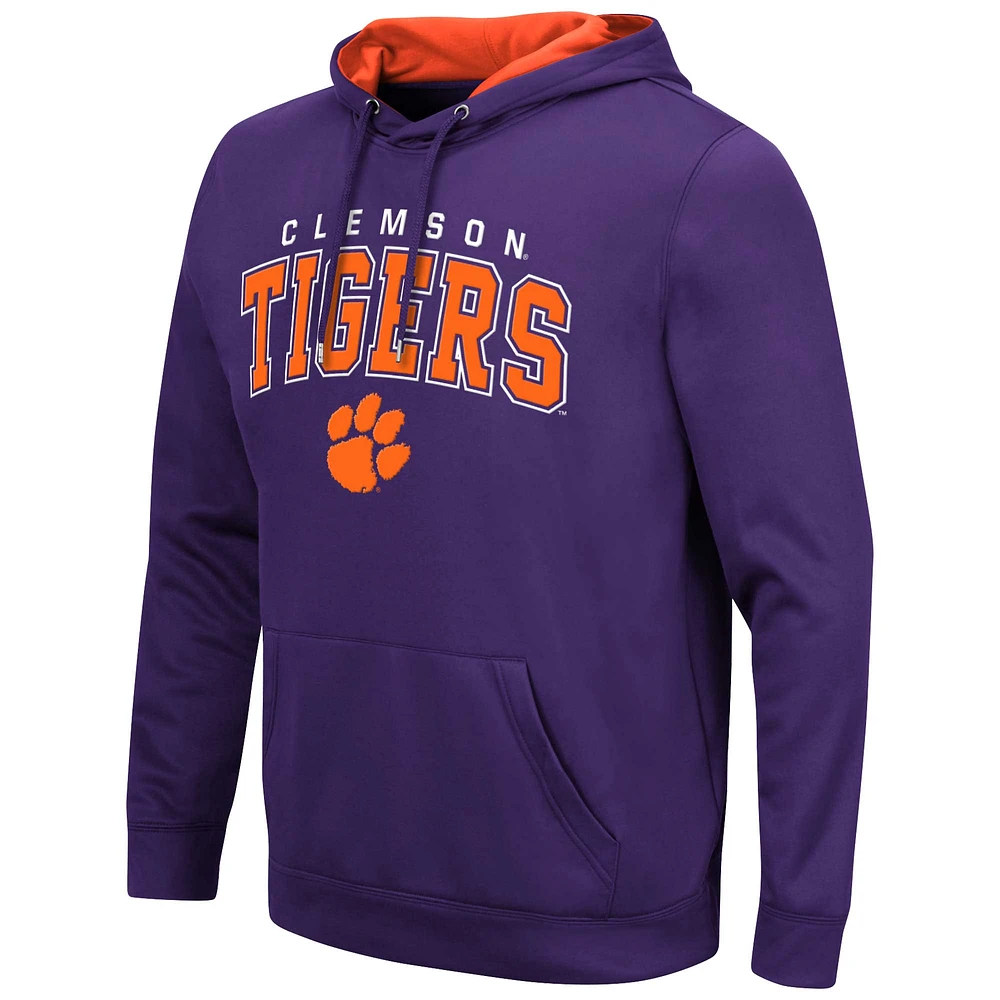 Men's Colosseum Purple Clemson Tigers Resistance Pullover Hoodie