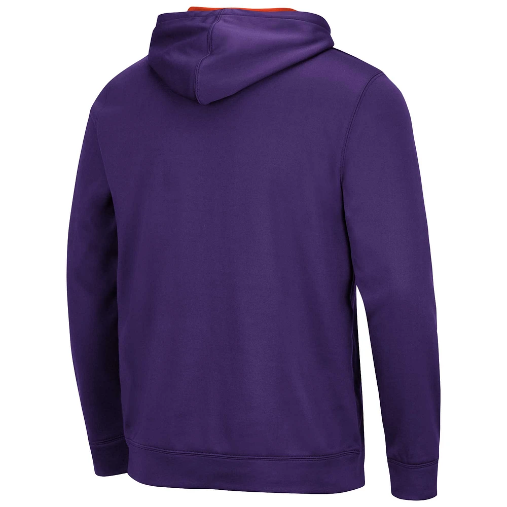 Men's Colosseum Purple Clemson Tigers Resistance Pullover Hoodie