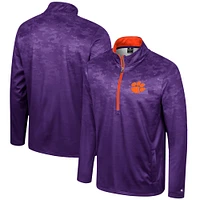 Veste à demi-zip Colosseum Purple Clemson Tigers The Machine pour hommes