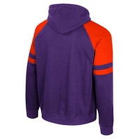 Sweat à capuche raglan Todd pour homme Colosseum Purple Clemson Tigers