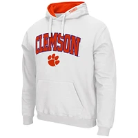 Sweat à capuche Colosseum Clemson Tigers Arch & Logo 3.0 blanc pour homme