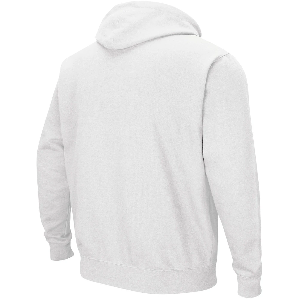 Men's Colosseum White Clemson Tigers Double Arch Pullover Hoodie