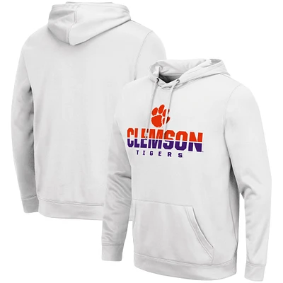 Chandail à capuchon blanc Colosseum pour hommes Clemson Tigers Lantern