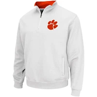 Men's Colosseum White Clemson Tigers Tortugas Logo Quarter-Zip Pullover Jacket