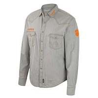 Colosseum x Wrangler Gris Clemson Tigers Cowboy Cut Western Full-Snap Chemise à manches longues pour homme