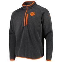 Men's Columbia Charcoal Clemson Tigers Canyon Point Omni-Shield Raglan Half-Zip Top