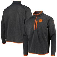 Men's Columbia Charcoal Clemson Tigers Canyon Point Omni-Shield Raglan Half-Zip Top