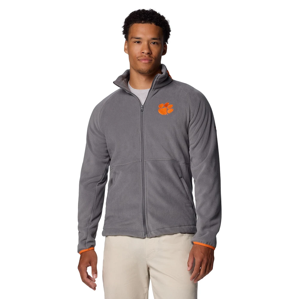 Veste polaire à glissière complète Columbia Flanker IV pour homme, gris, Clemson Tigers