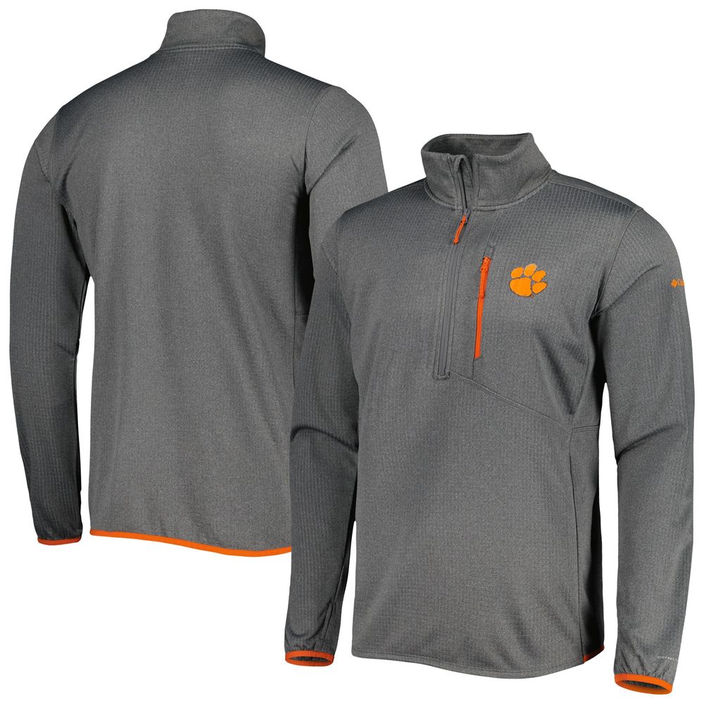 Men's Columbia Gray Clemson Tigers Park View Omni-Wick Half-Zip Top