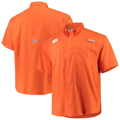 Clemson Tigers Columbia Big & Tall Collegiate Tamiami Button-Down Shirt - Orange