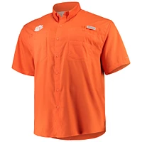 Chemise boutonnée Columbia Clemson Tigers Big & Tall Collegiate Tamiami orange pour homme