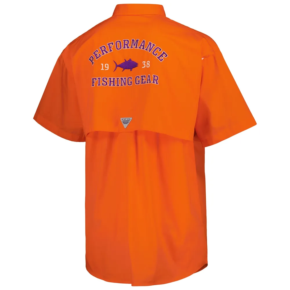 Chemise boutonnée Columbia Clemson Tigers Bonehead orange pour homme