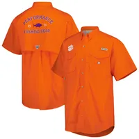 Chemise boutonnée Columbia Clemson Tigers Bonehead orange pour homme