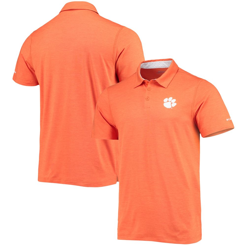 Men's Columbia Orange Clemson Tigers Tech Trail Omni-Shade Polo