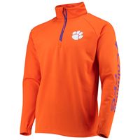 Men's Columbia Orange Clemson Tigers Terminal Tackle Fleece Raglan Omni-Shade Quarter-Zip Jacket