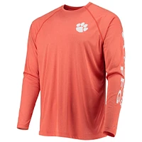 T-shirt à manches longues Columbia Orange Clemson Tigers Terminal Tackle Omni-Shade Raglan pour homme