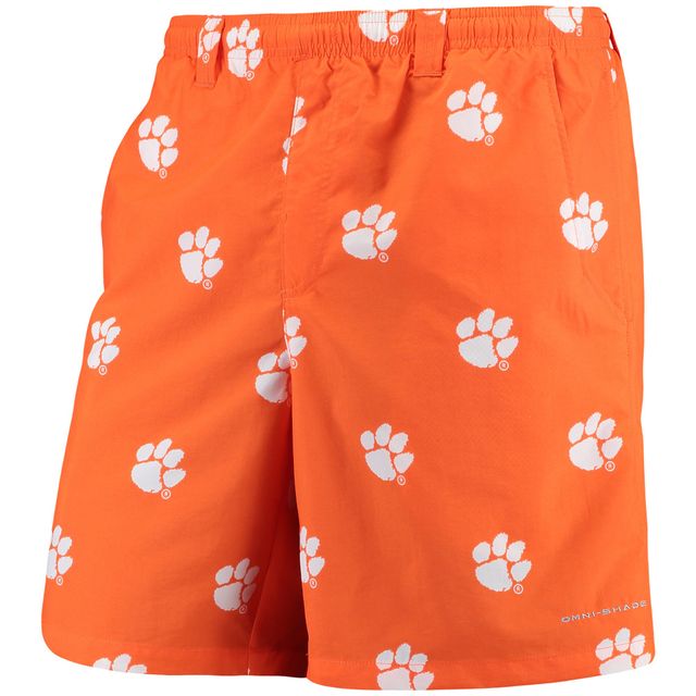 Columbia PFG Orange Clemson Tigers Backcast II 8" Short hybride Omni-Shade pour homme