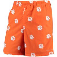 Men's Columbia PFG Orange Clemson Tigers Backcast II 8" Omni-Shade Hybrid Shorts