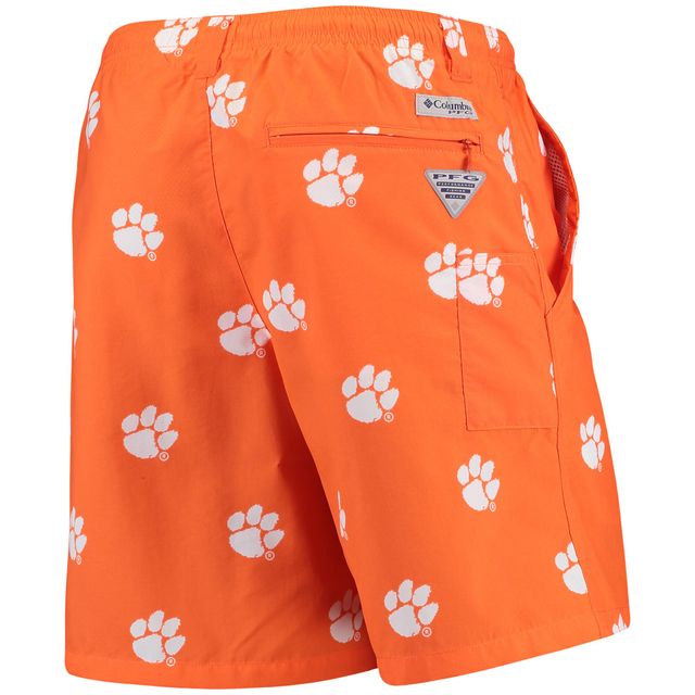 Columbia PFG Orange Clemson Tigers Backcast II 8" Short hybride Omni-Shade pour homme