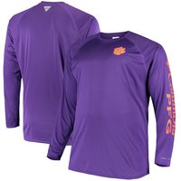 Men's Columbia Purple Clemson Tigers Big & Tall Terminal Tackle Long Sleeve Omni-Shade T-Shirt