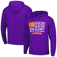 Men's Columbia Purple Clemson Tigers PFG Fish Flag II Pullover Hoodie