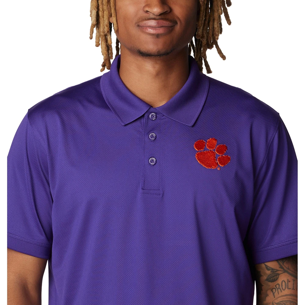 Polo Columbia Purple Clemson Tigers PFG Tamiami Omni-Shade pour homme