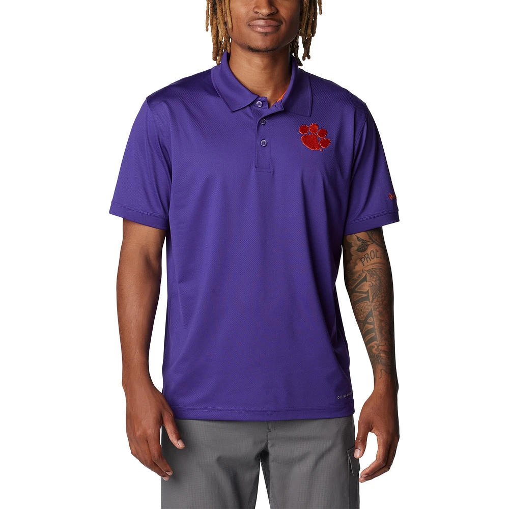 Polo Columbia Purple Clemson Tigers PFG Tamiami Omni-Shade pour homme