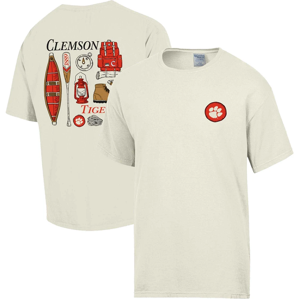 Men's Comfort Wash Cream Clemson Tigers Camping Trip T-Shirt