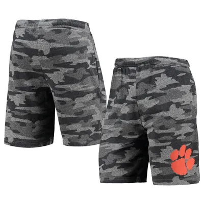 Clemson Tigers Concepts Sport Camo Backup Terry Jam Lounge Shorts - Charcoal/Gray