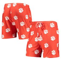 Men's Concepts Sport Orange Clemson Tigers Flagship Allover Print Jam Shorts