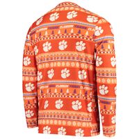 Men's Concepts Sport Orange Clemson Tigers Ugly Sweater Knit Long Sleeve Top and Pant Set