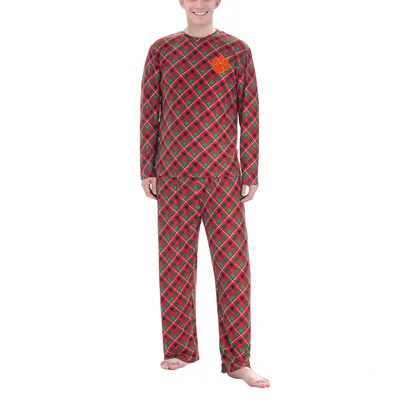 Clemson Tigers Concepts Sport Holly Knit Long Sleeve Top and Pant Set - Red/Green