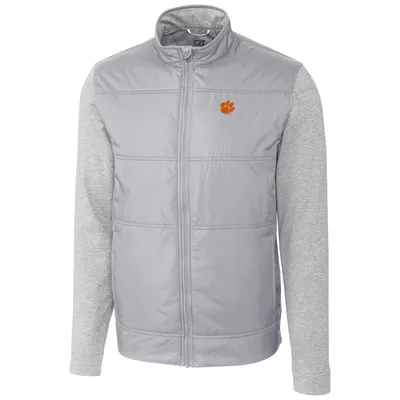 Clemson Tigers Cutter & Buck Stealth Full-Zip Jacket - Silver