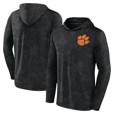 T-shirt à capuche camouflage noir Clemson Tigers Fanatics pour hommes