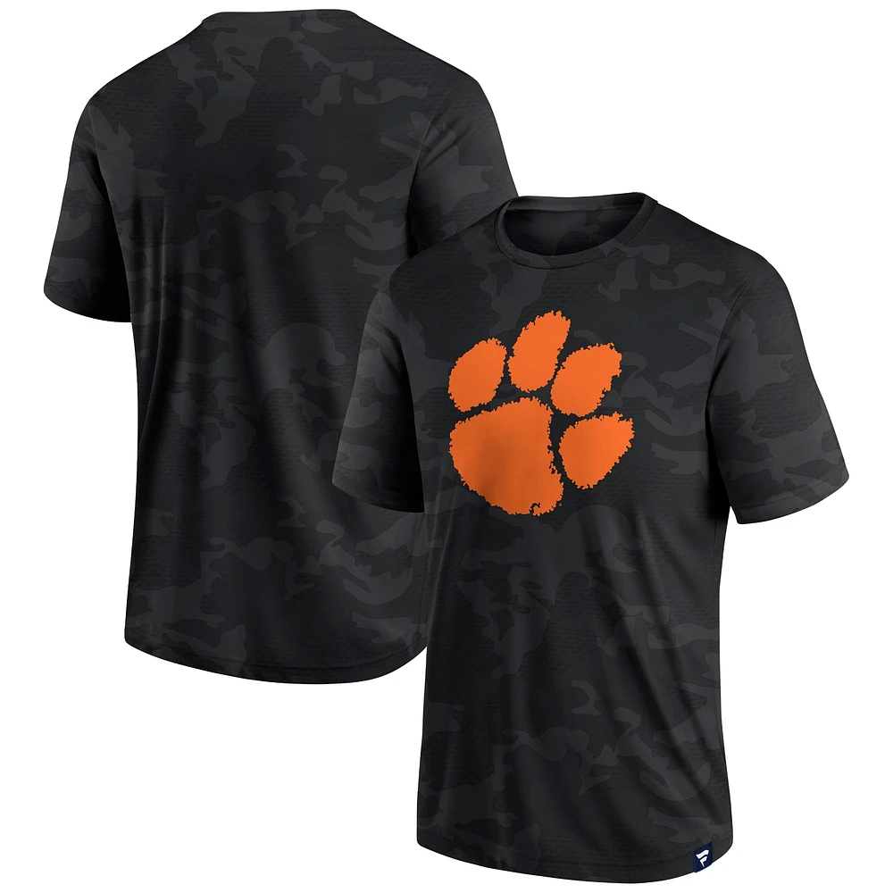 Men's Fanatics  Black Clemson Tigers Camo Logo T-Shirt