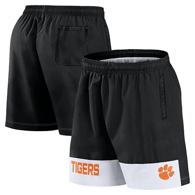 Short tissé Intensity Fanatics noir Clemson Tigers Elements pour hommes