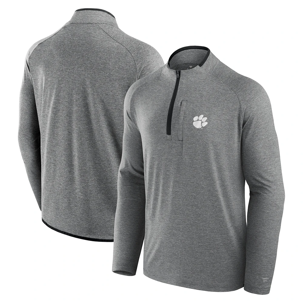 Men's Fanatics Black Clemson Tigers Mock Neck Half-Zip Pullover Jacket