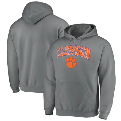 Clemson Tigers Fanatics Branded Campus Logo Pullover Hoodie - Charcoal