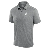 Men's Fanatics  Charcoal Clemson Tigers Performance Polo