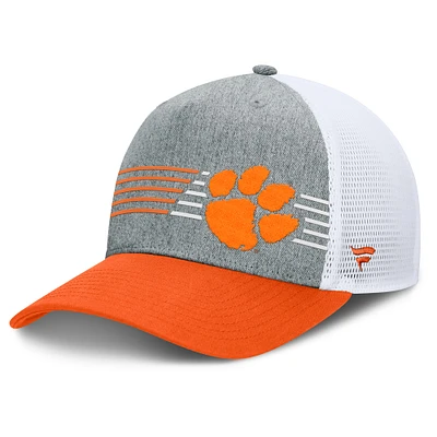 Casquette ajustable Fanatics pour hommes, gris chiné/orange, Clemson Tigers Profile Trucker