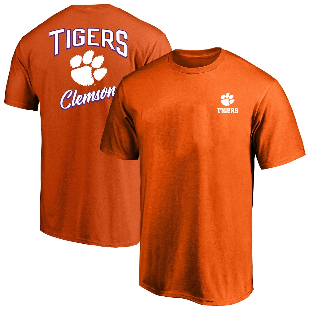 T-shirt Fanatics Orange Clemson Tigers Big & Tall 2-Hit pour hommes